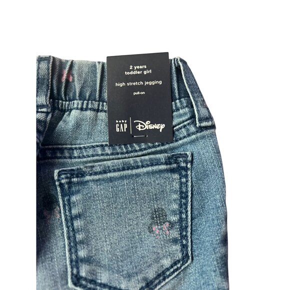 Baby GAP Disney High Stretch Jegging Size 2T Denim Minnie Mouse with Bow New wit - Picture 3 of 7